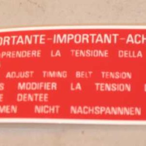 Timing Belt Cover Sticker, Fiat 124 - (SKU 81-7310)