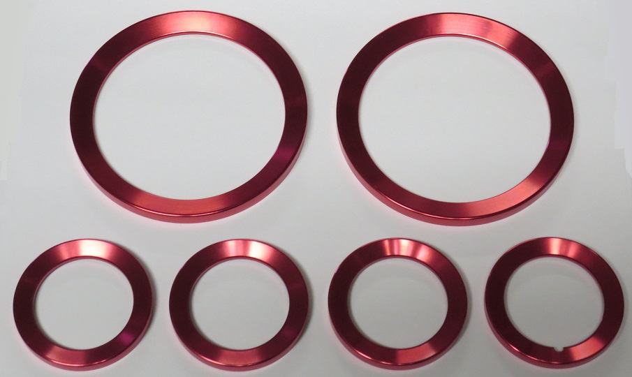 Gauge Trim Rings Aluminum, Fiat 124 & 850 - (SKU 50-0301-RD)