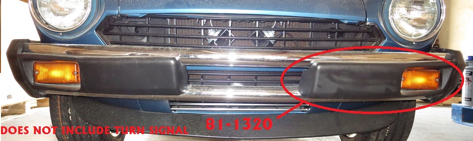 Bumper Rubber Front Left, Fiat 124/2000 - (SKU 81-1320)