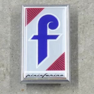 Pininfarina 'F' hood & trunk emblem - rectangular -(SKU 81-4334)