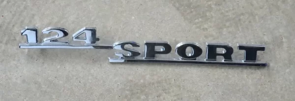 '124 SPORT' Rear Emblem, Fiat 124 Spider - (SKU 81-4375)